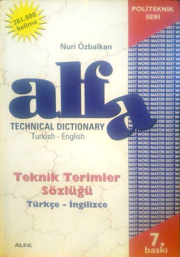 Alfa Teknik Terimler Sözlüğü (Türkçe - İngilizce)-0 